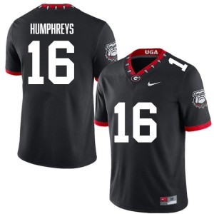Men's London Humphreys 100th Anniversary Black Georgia Bulldogs #16 College Football Stitched Jersey 981844-517