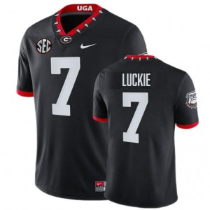Men's Lawson Luckie 100th Anniversary Black Georgia Bulldogs #7 College Football University Jersey 448874-918