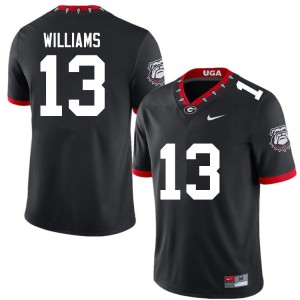 Men's Mykel Williams 100th Anniversary Black Georgia Bulldogs #13 College Football Game Jerseys 410966-667