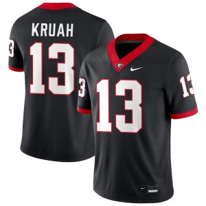 Mens AJ Kruah Black Georgia Bulldogs #13 College Football Alumni Jersey 848145-558