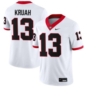 Mens AJ Kruah White Georgia Bulldogs #13 College Football 2025 Jersey 880494-424