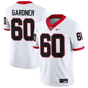 Mens Beau Gardner White Georgia Bulldogs #60 College Football 2025-26 Jersey 389686-656