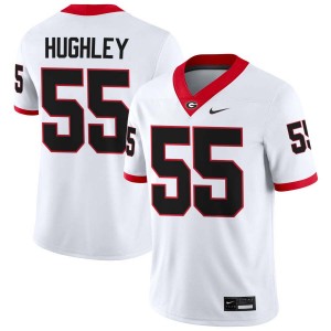Men's Bo Hughley White Georgia Bulldogs #55 College Football Game Jersey 179493-103