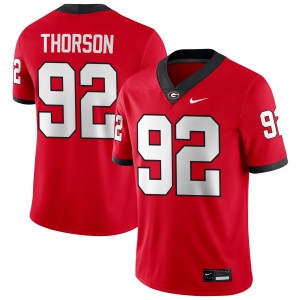 Men's Brett Thorson Red Georgia Bulldogs #92 College Football University Jersey 117020-210