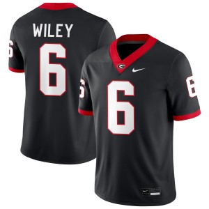 Mens CJ Wiley Black Georgia Bulldogs #6 College Football High School Jersey 479398-999