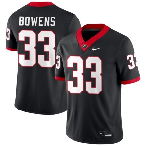 Mens Chauncey Bowens Black Georgia Bulldogs #33 College Football NCAA Jersey 306998-199
