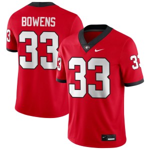 Mens Chauncey Bowens Red Georgia Bulldogs #33 College Football NCAA Jersey 984622-954