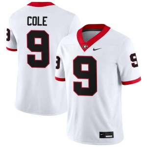 Mens Chris Cole White Georgia Bulldogs #9 College Football University Jersey 348209-596
