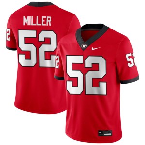 Men Christen Miller Red Georgia Bulldogs #52 College Football NCAA Jerseys 912800-644
