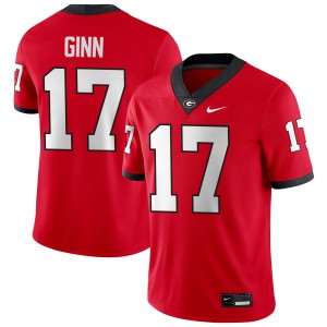 Men's Colter Ginn Red Georgia Bulldogs #17 College Football Stitched Jerseys 906980-768