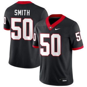 Men's Cortez Smith Black Georgia Bulldogs #50 College Football Embroidery Jerseys 446819-716