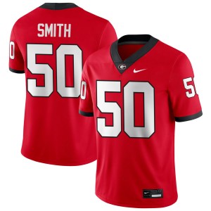 Men's Cortez Smith Red Georgia Bulldogs #50 College Football NCAA Jersey 288519-959