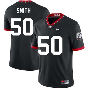 Men Cortez Smith 100th Anniversary Black Georgia Bulldogs #50 College Football Official Jerseys 745876-908