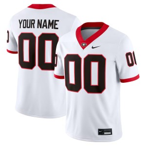 Men Custom White Georgia Bulldogs #00 College Football Stitched Jerseys 854057-383
