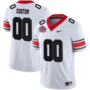 Men Custom 40th Anniversary White Georgia Bulldogs #00 College Football Stitched Jerseys 151259-846