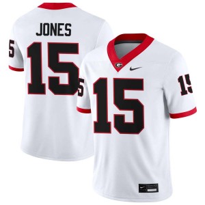 Mens Demello Jones White Georgia Bulldogs #15 College Football Replica Jersey 980579-819