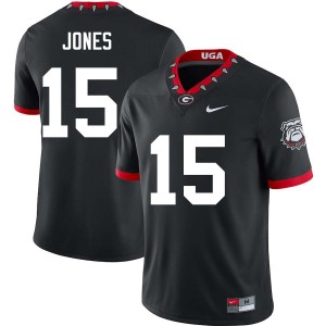 Men's Demello Jones 100th Anniversary Black Georgia Bulldogs #15 College Football High School Jersey 339012-740