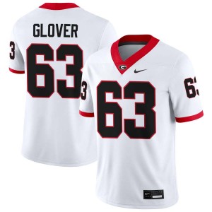 Men's Dontrell Glover White Georgia Bulldogs #63 College Football University Jerseys 815452-729