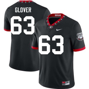 Mens Dontrell Glover 100th Anniversary Black Georgia Bulldogs #63 College Football Game Jerseys 212223-870