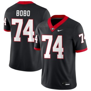 Men's Drew Bobo Black Georgia Bulldogs #74 College Football Embroidery Jerseys 913010-459