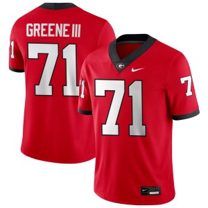 Mens Earnest Greene III Red Georgia Bulldogs #71 College Football Game Jerseys 165464-349