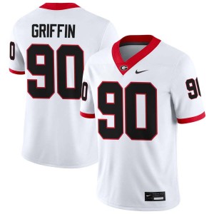 Mens Elijah Griffin White Georgia Bulldogs #90 College Football 2025-26 Jerseys 824038-941
