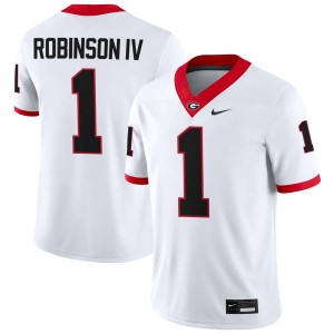 Men Ellis Robinson IV White Georgia Bulldogs #1 College Football University Jerseys 831532-276