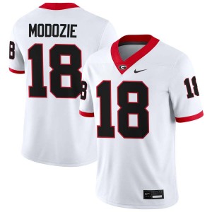 Men Elo Modozie White Georgia Bulldogs #18 College Football Game Jerseys 665211-554