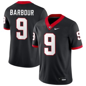 Men's Ethan Barbour Black Georgia Bulldogs #9 College Football University Jersey 271929-599