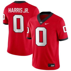 Mens Gabe Harris Jr. Red Georgia Bulldogs #0 College Football Stitched Jerseys 511748-342