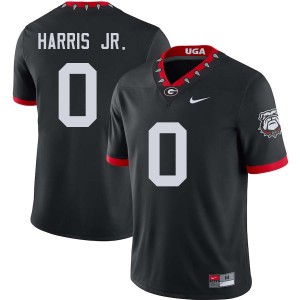 Mens Gabe Harris Jr. 100th Anniversary Black Georgia Bulldogs #0 College Football Stitched Jersey 974564-372