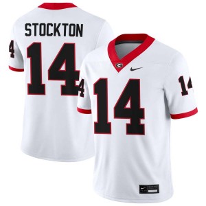 Men's Gunner Stockton White Georgia Bulldogs #14 College Football University Jerseys 676413-850