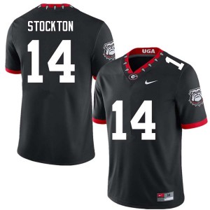 Mens Gunner Stockton 100th Anniversary Black Georgia Bulldogs #14 College Football Limited Jerseys 188157-534