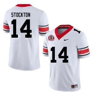 Men's Gunner Stockton 40th Anniversary White Georgia Bulldogs #14 College Football Official Jersey 356554-564
