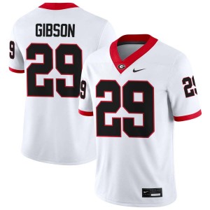 Men's Isaiah Gibson White Georgia Bulldogs #29 College Football High School Jerseys 140009-789