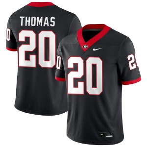 Mens JaCorey Thomas Black Georgia Bulldogs #20 College Football 2025 Jersey 535004-590