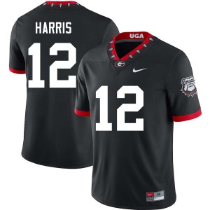Men's Jaden Harris 100th Anniversary Black Georgia Bulldogs #12 College Football Official Jersey 946168-488