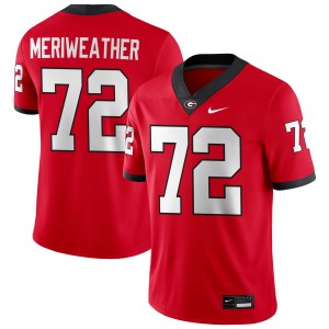 Men Jamal Meriweather Red Georgia Bulldogs #72 College Football Player Jersey 606310-966