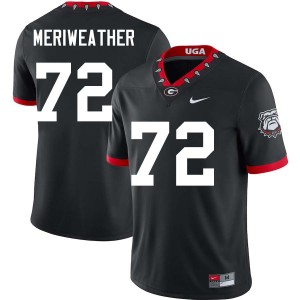 Men Jamal Meriweather 100th Anniversary Black Georgia Bulldogs #72 College Football Alumni Jerseys 893530-539