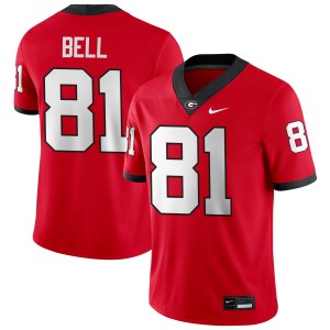 Mens Jeremy Bell Red Georgia Bulldogs #81 College Football Official Jerseys 905975-117