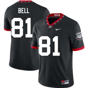 Mens Jeremy Bell 100th Anniversary Black Georgia Bulldogs #81 College Football Official Jersey 166847-130