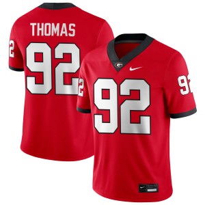 Men's Jordan Thomas Red Georgia Bulldogs #92 College Football University Jerseys 894073-424