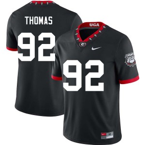 Men's Jordan Thomas 100th Anniversary Black Georgia Bulldogs #92 College Football Game Jerseys 979544-801
