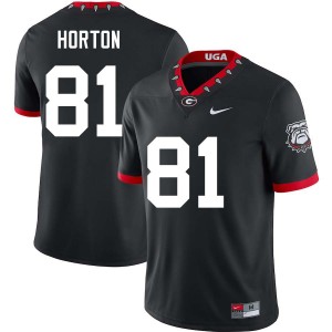 Mens Josh Horton 100th Anniversary Black Georgia Bulldogs #81 College Football Replica Jerseys 410767-121