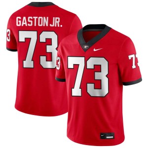 Men's Juan Gaston Red Georgia Bulldogs #73 College Football High School Jersey 662036-529