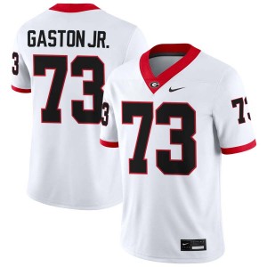 Men Juan Gaston White Georgia Bulldogs #73 College Football University Jersey 480806-804