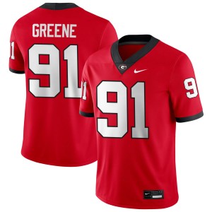 Mens Justin Greene Red Georgia Bulldogs #91 College Football Replica Jerseys 287525-833