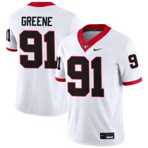 Mens Justin Greene White Georgia Bulldogs #91 College Football Alumni Jersey 543174-187