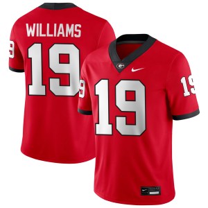 Men Justin Williams Red Georgia Bulldogs #19 College Football Alumni Jerseys 420987-307