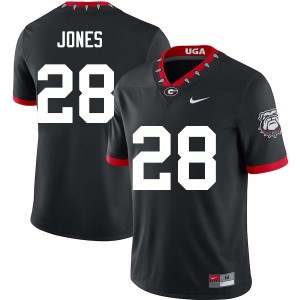 Mens Kris Jones 100th Anniversary Black Georgia Bulldogs #28 College Football Stitched Jerseys 530410-371